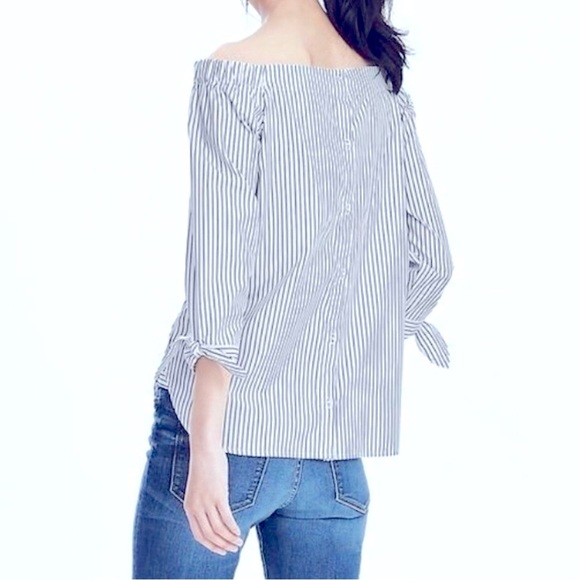 Banana Republic Off-Shoulder Striped Blouse - Picture 5 of 9